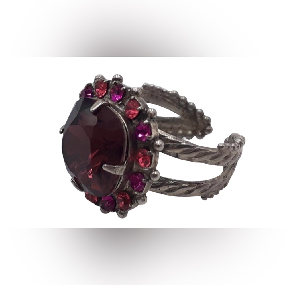 Sorrelli Silver Tone Faux Gemstone Ring Size 5.5 - Picture 2 of 3